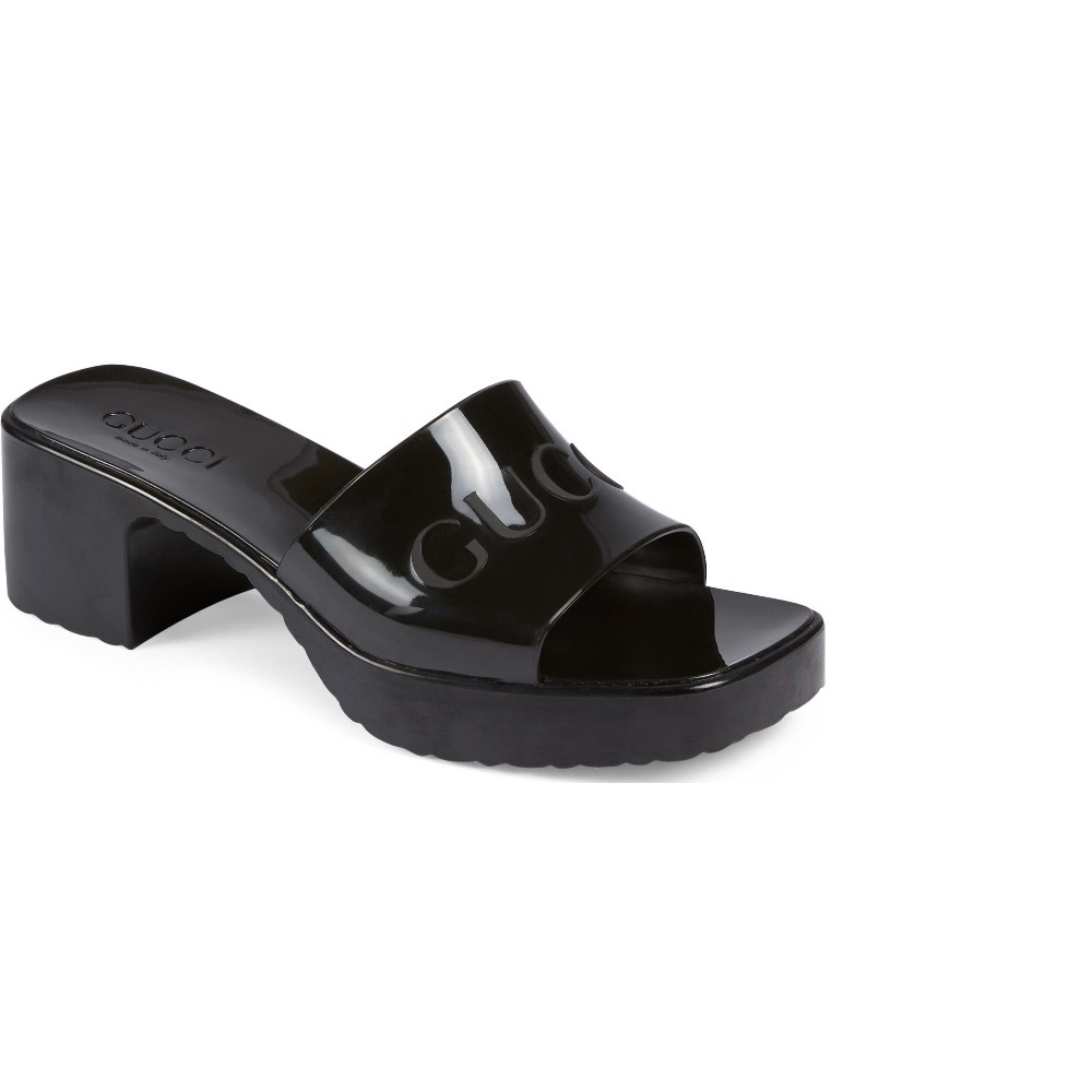 Gucci rubber logo platforms